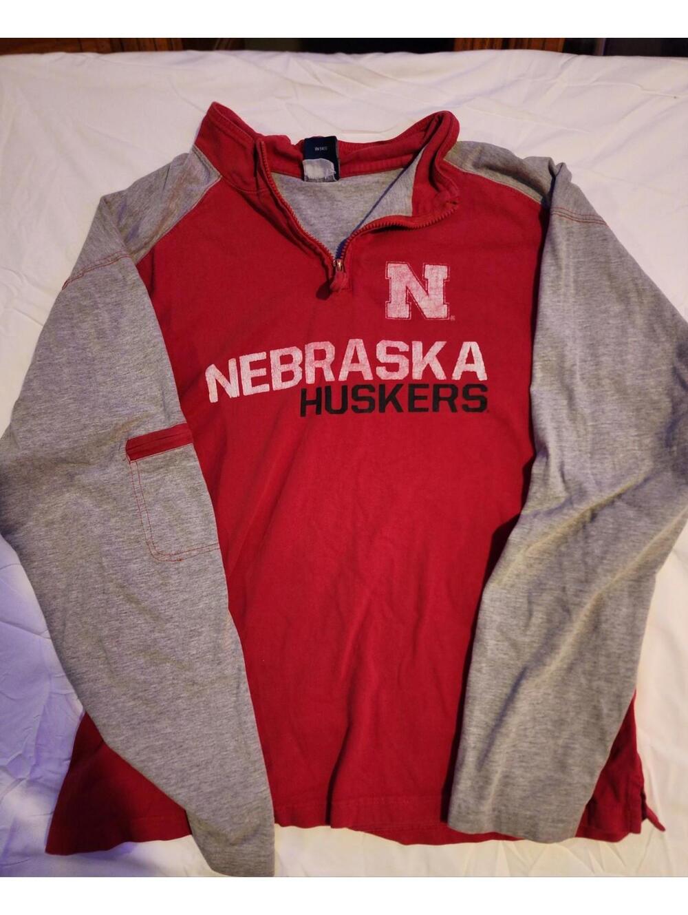Vintage Nebraska Cornhusker Quarter Zip Sweatshirt Womens XL